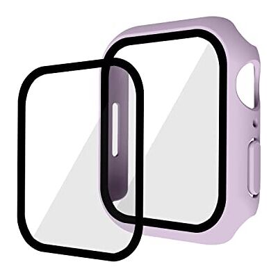Robwick Kompatibel med iwatch7 klockfodral, iwatch7 skyddsfodral, PC+ härdat filmfodral och film, 45 mm skyddande fodral – ljuslila Robwick Kompatibel med iwatch7 klockfodral, iwatch7 skyddsfodral, PC+ härdat filmfodral och film, 45 mm skyddande fodral – ljuslila