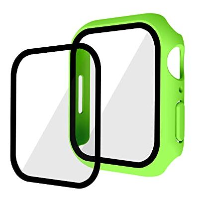 Robwick Kompatibel med iwatch7 klockfodral, iwatch7 skyddsfodral, PC+ härdat filmfodral och film, 45 mm skyddande fodral grön Robwick Kompatibel med iwatch7 klockfodral, iwatch7 skyddsfodral, PC+ härdat filmfodral och film, 45 mm skyddande fodral grön