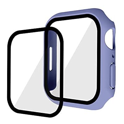 Robwick Kompatibel med iwatch7 klockfodral, iwatch7 skyddsfodral, PC+ härdat filmfodral och film, 45 mm skyddande fodral-lavendel Robwick Kompatibel med iwatch7 klockfodral, iwatch7 skyddsfodral, PC+ härdat filmfodral och film, 45 mm skyddande fodral-lavendel