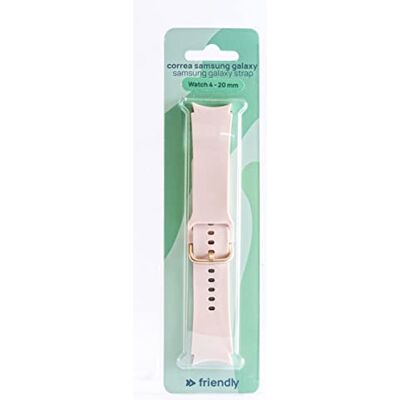 FRIENDLY LICENSE Smartwatch rem Kompatibel med Samsung Watch 4 20 mm Rosa Tillverkad med slitstark silikon För dockor mellan 14 och 21,5 cm Justerbart tillbehör FRIENDLY LICENSE Smartwatch rem Kompatibel med Samsung Watch 4 20 mm Rosa Tillverkad med slitstark silikon För dockor mellan 14 och 21,5 cm Justerbart tillbehör