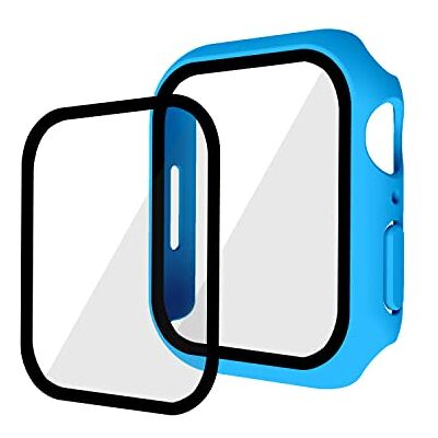 Robwick Kompatibel med iwatch7 klockfodral, iwatch7 skyddsfodral, PC+ härdat filmfodral och film, 45 mm skyddande fodral – blå Robwick Kompatibel med iwatch7 klockfodral, iwatch7 skyddsfodral, PC+ härdat filmfodral och film, 45 mm skyddande fodral – blå