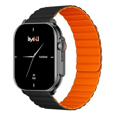 IMIKI SF1 Smartwatch med magnetarmband, 2,01 tums AMOLED-skärm, Bluetooth-anslutning, 15 dagars batteritid, mätning av syre i blodet och puls, 100 + träningsläge, Android och iOS IMIKI SF1 Smartwatch med magnetarmband, 2,01 tums AMOLED-skärm, Bluetooth-anslutning, 15 dagars batteritid, mätning av syre i blodet och puls, 100 + träningsläge, Android och iOS