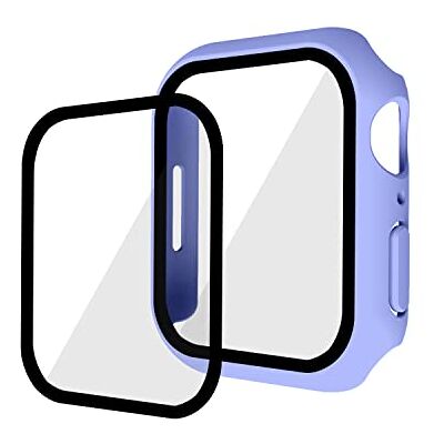 Robwick Kompatibel med iwatch7 klockfodral, iwatch7 skyddsfodral, PC + härdat filmfodral och film, 45 mm skyddande fodral – lila färg Robwick Kompatibel med iwatch7 klockfodral, iwatch7 skyddsfodral, PC + härdat filmfodral och film, 45 mm skyddande fodral – lila färg