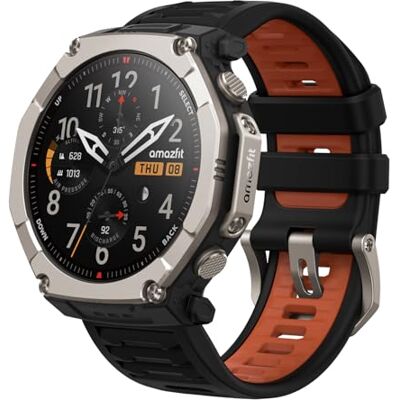 Amazfit T-Rex Ultra 2 Smart Watch utomhus, GPS med dubbla band, 51 mm titanhölje, 1,5 tum AMOLED-skärm, safirglas, ficklampa, 30 dagars batteritid, off-line-kort, 10 ATM, 180+ sportlägen Amazfit T-Rex Ultra 2 Smart Watch utomhus, GPS med dubbla band, 51 mm titanhölje, 1,5 tum AMOLED-skärm, safirglas, ficklampa, 30 dagars batteritid, off-line-kort, 10 ATM, 180+ sportlägen