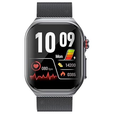 Knauermann VALDUS PRO 3-fläktupplaga, fyrkantig (2025), grå, hälsoklocka, smartklocka med telefonifunktion, EKG Plus HRV och SOS-funktion, BT Bluetooth, sömnapné, milanese svart, 14–24, Vanlig Knauermann VALDUS PRO 3-fläktupplaga, fyrkantig (2025), grå, hälsoklocka, smartklocka med telefonifunktion, EKG Plus HRV och SOS-funktion, BT Bluetooth, sömnapné, milanese svart, 14–24, Vanlig