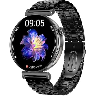 Knauermann PRO 3 Mini (2024) svart – hälsoklocka smartklocka med telefonifunktion – EKG HRV och SOS-funktion – AMOLED-display – BT Bluetooth – sömnapné – länkarmband svart, 14–24, runt, svart, Normal, Knauermann PRO 3 Mini (2024) svart – hälsoklocka smartklocka med telefonifunktion – EKG HRV och SOS-funktion – AMOLED-display – BT Bluetooth – sömnapné – länkarmband svart, 14–24, runt, svart, Normal,