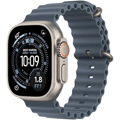 Apple Watch Ultra 3 GPS + Cellular 49 mm Avancerad smartklocka för löpning och multisport med robust titanboett naturlig och Havsband i ankarblå. Avancerad tränings- och hälsoövervakning Apple Watch Ultra 3 GPS + Cellular 49 mm Avancerad smartklocka för löpning och multisport med robust titanboett naturlig och Havsband i ankarblå. Avancerad tränings- och hälsoövervakning