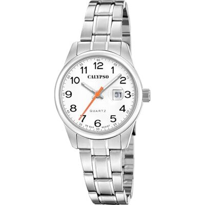 Calypso Dress Watch K5873/1, vit, armband, Vit, armband Calypso Dress Watch K5873/1, vit, armband, Vit, armband