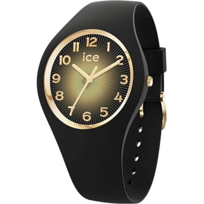 ICE-WATCH , Ice Champagne Black Gold Shades, Svart Damklocka Med Silikonarmband, 025258, Small 37 ICE-WATCH , Ice Champagne Black Gold Shades, Svart Damklocka Med Silikonarmband, 025258, Small 37