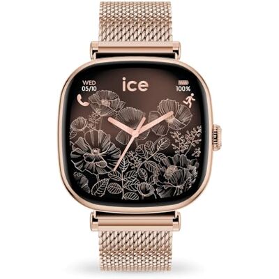 ICE-WATCH ICE smart 2.0 Rose-gold Milanese Fyrkantig smartklocka i roséguld för kvinnor med armband i rostfritt stål 025233 (1,70 tum) ICE-WATCH ICE smart 2.0 Rose-gold Milanese Fyrkantig smartklocka i roséguld för kvinnor med armband i rostfritt stål 025233 (1,70 tum)