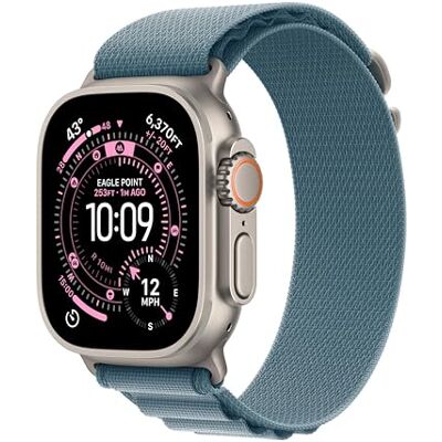 Apple Watch Ultra 3 GPS + Cellular 49 mm Avancerad smartklocka för löpning och multisport med robust titanboett naturlig och Bergsloop i ljusblå M. Avancerad tränings- och hälsoövervakning Apple Watch Ultra 3 GPS + Cellular 49 mm Avancerad smartklocka för löpning och multisport med robust titanboett naturlig och Bergsloop i ljusblå M. Avancerad tränings- och hälsoövervakning
