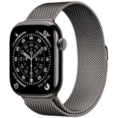 Apple Watch Series 11 GPS + Cellular 46 mm med boett i Titan skiffer, och Milanesisk loop skiffer titan M/L. Sömnpoäng, träningsmätare, hälsoövervakning, skärm som alltid är på, vattentålig Apple Watch Series 11 GPS + Cellular 46 mm med boett i Titan skiffer, och Milanesisk loop skiffer titan M/L. Sömnpoäng, träningsmätare, hälsoövervakning, skärm som alltid är på, vattentålig