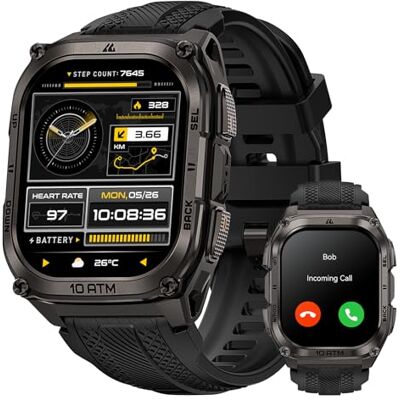 KOSPET TANK M4 Smartwatch män med GPS, offline-kort, 1,96 tum AMOLED, 10 ATM vattentät, 45 m fridykning, 180+ sportlägen, Bluetooth-samtal, 24/7 fitnessspårare puls för Android iOS KOSPET TANK M4 Smartwatch män med GPS, offline-kort, 1,96 tum AMOLED, 10 ATM vattentät, 45 m fridykning, 180+ sportlägen, Bluetooth-samtal, 24/7 fitnessspårare puls för Android iOS