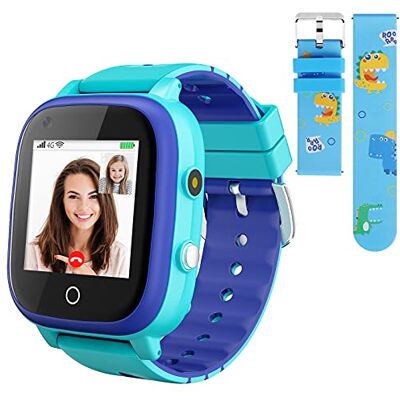 ele ELEOPTION 4G Smartwatch för barn, vattentät smartklocka för barn med GPS-spårare, samtal, larm, stegräknare, kamera, SOS, pekskärm WLAN Bluetooth-armbandsur för pojkar och flickor (blå-T5) ele ELEOPTION 4G Smartwatch för barn, vattentät smartklocka för barn med GPS-spårare, samtal, larm, stegräknare, kamera, SOS, pekskärm WLAN Bluetooth-armbandsur för pojkar och flickor (blå-T5)