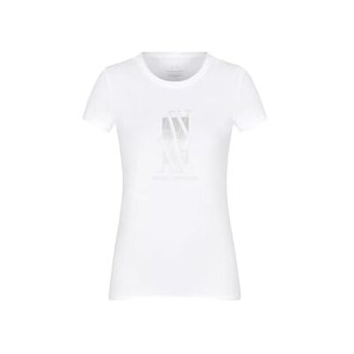 Giorgio Armani Kvinnors Arte Sella, foliemonogram logotyp, normal passform, vit, S, Optisk vit, S Giorgio Armani Kvinnors Arte Sella, foliemonogram logotyp, normal passform, vit, S, Optisk vit, S