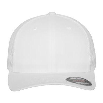 Flexfit Unisex truckerkeps med fast frontpanel och innerflexband, utan stängning luftgenomsläpplig nätbaksida, en storlek passar alla, Vit, one size Flexfit Unisex truckerkeps med fast frontpanel och innerflexband, utan stängning luftgenomsläpplig nätbaksida, en storlek passar alla, Vit, one size