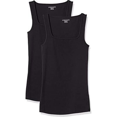 Amazon Essentials kvinnors Slim Fit fyrkantig halsduk, paket med 2, svart, Small Amazon Essentials kvinnors Slim Fit fyrkantig halsduk, paket med 2, svart, Small