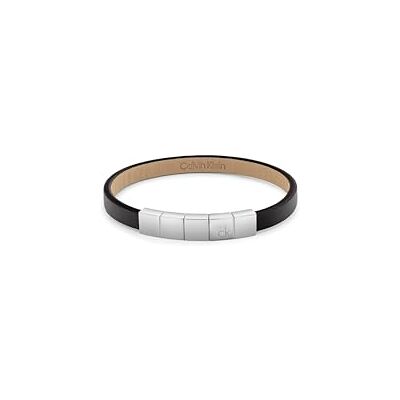 Calvin mäns MINIMALISTIC FYRKANTIKOR Kollektion Armband med svart läder och rostfritt stål stängning 35100062 Calvin mäns MINIMALISTIC FYRKANTIKOR Kollektion Armband med svart läder och rostfritt stål stängning 35100062