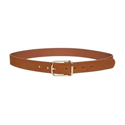PIECES dam Pcfussa läderjeans bälte, Cognac/detalj: guld, 85 PIECES dam Pcfussa läderjeans bälte, Cognac/detalj: guld, 85