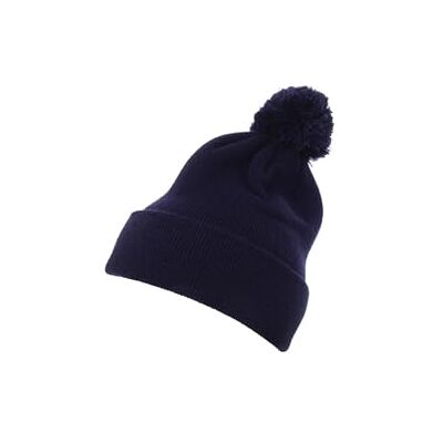 Flexfit Unisex Cuffed Pom Knit Beanie-mössa, marinblå, En Storlek Flexfit Unisex Cuffed Pom Knit Beanie-mössa, marinblå, En Storlek
