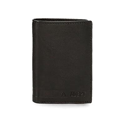 ADEPT Alan Vertikal Plånbok med Plånbok Svart 8,5x11,5x1 cms Läder, Svart, Vertikal plånbok med plånbok ADEPT Alan Vertikal Plånbok med Plånbok Svart 8,5x11,5x1 cms Läder, Svart, Vertikal plånbok med plånbok