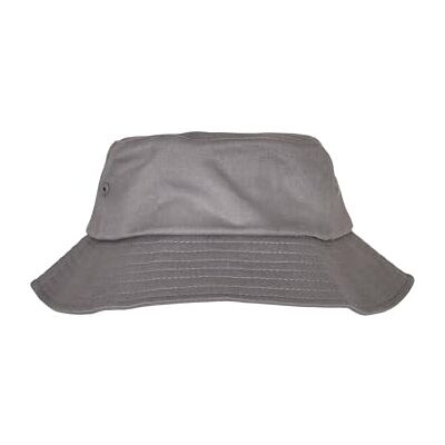Flexfit Unisex bomull twill bucket hatt barn hatt, grå, en storlek Flexfit Unisex bomull twill bucket hatt barn hatt, grå, en storlek