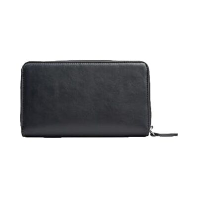 Giorgio Armani kvinnors melros, präglad logotyp dubbelvikt plånbok, svart, svart, Einheitsgröße Giorgio Armani kvinnors melros, präglad logotyp dubbelvikt plånbok, svart, svart, Einheitsgröße