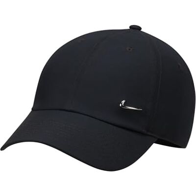 NIKE Unisex Club Keps, Black/Metallic Silver, M NIKE Unisex Club Keps, Black/Metallic Silver, M