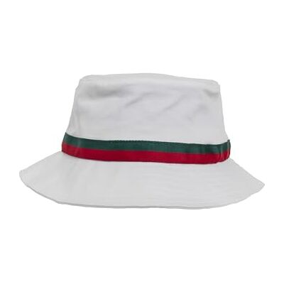 Flexfit fiskehatt randig hink hatt, vit/bränd/grön, en storlek, 5003S Flexfit fiskehatt randig hink hatt, vit/bränd/grön, en storlek, 5003S
