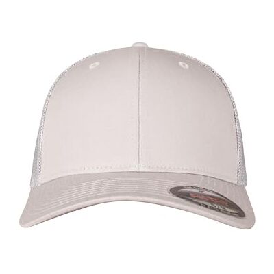 Flexfit Unisex truckerkeps med fast frontpanel och innerflexband, utan stängning luftgenomsläpplig nätbaksida, en storlek passar alla, SILVER, S-M Flexfit Unisex truckerkeps med fast frontpanel och innerflexband, utan stängning luftgenomsläpplig nätbaksida, en storlek passar alla, SILVER, S-M