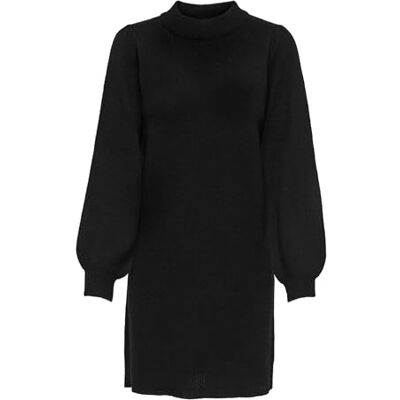 ONLY JACQUELINE de YONG Stickad klänning för kvinnor, hög krage, svart, XXS ONLY JACQUELINE de YONG Stickad klänning för kvinnor, hög krage, svart, XXS