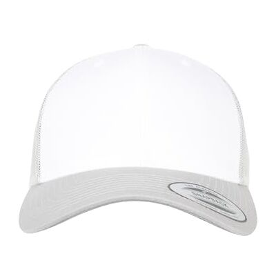 Flexfit Unisex retro truckerkeps färgad frontkeps, dam och herr, finns i 7 färger, en storlek, silver/vit/silver, one size Flexfit Unisex retro truckerkeps färgad frontkeps, dam och herr, finns i 7 färger, en storlek, silver/vit/silver, one size