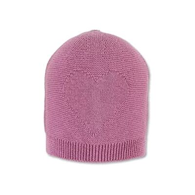 Sterntaler flickans GOTS Strickmütze hjärta mössa, Rosa, 6 Sterntaler flickans GOTS Strickmütze hjärta mössa, Rosa, 6