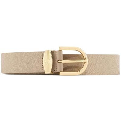 Giorgio Armani dam Classic, guldspänne logotyp bälte, sand, 90 Giorgio Armani dam Classic, guldspänne logotyp bälte, sand, 90