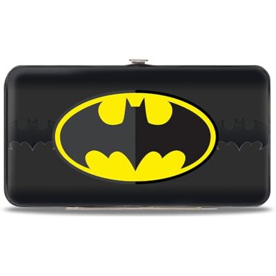Buckle-Down Plånbok spänne ner gångjärn plånbok Batman ikon centrerad/bat signal rand svart/gul/grå unisex-vuxna Buckle-Down Plånbok spänne ner gångjärn plånbok Batman ikon centrerad/bat signal rand svart/gul/grå unisex-vuxna