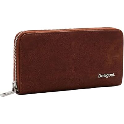 Desigual Damtillbehör PU lång dubbelvikt plånbok, brun, BRUN, 21 EU Desigual Damtillbehör PU lång dubbelvikt plånbok, brun, BRUN, 21 EU