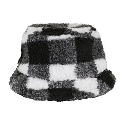 Flexfit Unisex Sherpa Check Bucket Hat, vit/svart, En Storlek Flexfit Unisex Sherpa Check Bucket Hat, vit/svart, En Storlek