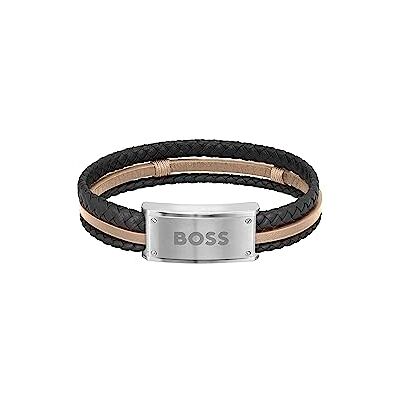 Boss Jewelry GALEN kollektion läderarmband för män i beige, brun eller svart, En storlek, Läder, Ingen ädelsten Boss Jewelry GALEN kollektion läderarmband för män i beige, brun eller svart, En storlek, Läder, Ingen ädelsten