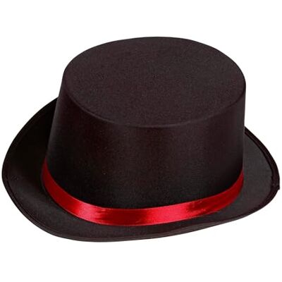 Widmann Cilindro Nero da Direttore di Circo - Svart - Röd band - Hatt Widmann Cilindro Nero da Direttore di Circo - Svart - Röd band - Hatt