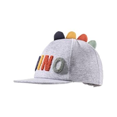 Sterntaler Basecap Dinotryck – pojkbasebollkeps elastisk med elastiskt band – sommar keps med fast paraply – sportig baby och barn paraplyhätta UV-skydd 50+, silvermelerad, 47 Sterntaler Basecap Dinotryck – pojkbasebollkeps elastisk med elastiskt band – sommar keps med fast paraply – sportig baby och barn paraplyhätta UV-skydd 50+, silvermelerad, 47
