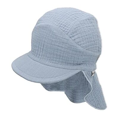 Sterntaler Unisex toppmössa med nackskydd muslin solhatt, Ljusblå, 47 Sterntaler Unisex toppmössa med nackskydd muslin solhatt, Ljusblå, 47