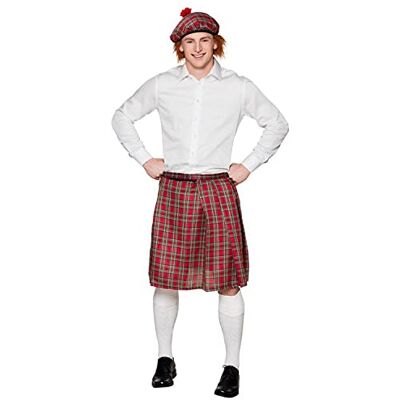 Boland – Skottset för män, rutig, kilt och barrätt, minikjol, mössa, skottin, lady, Skottland, St Patricks day, kostym, karneval, temafest, röd Boland – Skottset för män, rutig, kilt och barrätt, minikjol, mössa, skottin, lady, Skottland, St Patricks day, kostym, karneval, temafest, röd