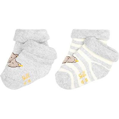 Steiff Unisex baby multipack sneakers strumpor 2-pack GOTS, Mjuk grå melange, 14 Steiff Unisex baby multipack sneakers strumpor 2-pack GOTS, Mjuk grå melange, 14