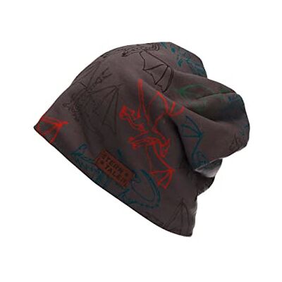 Sterntaler Pojkar säckig beanie drake mössa, asfalt, 49 Sterntaler Pojkar säckig beanie drake mössa, asfalt, 49