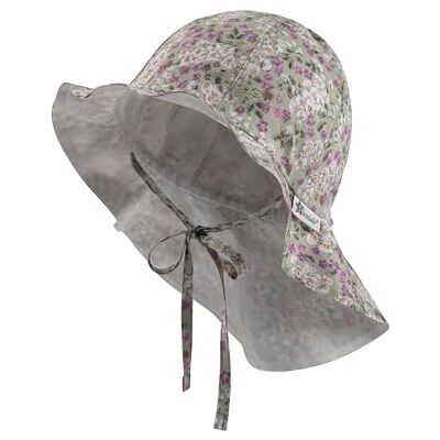 Sterntaler Millefleurs solhatt med nackskydd och knytband – skärmmössa baby fodrad med batist (bio) – sommarhatt flicka av bomull med storleksregleringsband UV30, Blomgrön, 47 Sterntaler Millefleurs solhatt med nackskydd och knytband – skärmmössa baby fodrad med batist (bio) – sommarhatt flicka av bomull med storleksregleringsband UV30, Blomgrön, 47