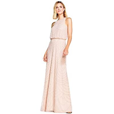 Adrianna Papell dam grimma art deco pärlblouson klänning speciellt tillfälle Adrianna Papell dam grimma art deco pärlblouson klänning speciellt tillfälle