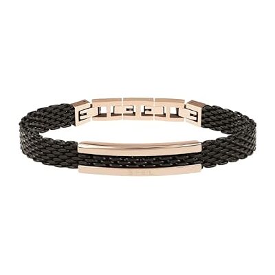 Breil Armband SNAP für Herren aus Edelstahl in der Farbe Gold/Schwarz, mit Schnappverschluss, Länge: 21 cm, TJ2743 Breil Armband SNAP für Herren aus Edelstahl in der Farbe Gold/Schwarz, mit Schnappverschluss, Länge: 21 cm, TJ2743