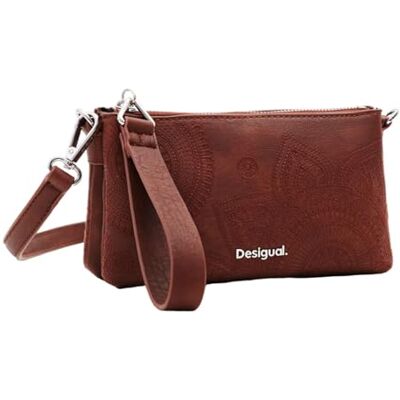 Desigual kvinnors tillbehör PU andra dubbelvikt plånbok, brun, BRUN, 19.6 Desigual kvinnors tillbehör PU andra dubbelvikt plånbok, brun, BRUN, 19.6