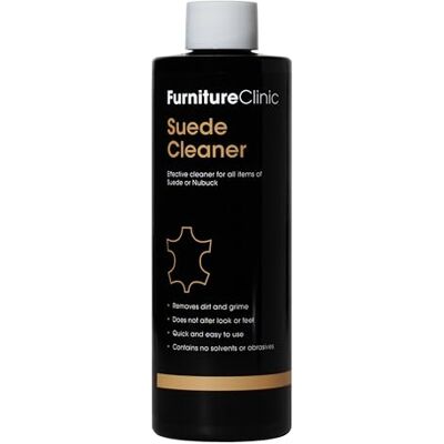 Furniture Clinic Suede Cleaner – använd för att rengöra mockaskor, väskor, kläder och soffor. Tar säkert bort smuts och smuts från mocka och nubuck. (250 ml) Furniture Clinic Suede Cleaner – använd för att rengöra mockaskor, väskor, kläder och soffor. Tar säkert bort smuts och smuts från mocka och nubuck. (250 ml)