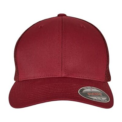 Flexfit Unisex keps Mesh Trucker, basebollkeps med böjd skärm för kvinnor och män, en storlek, Tranbär, L-XL Flexfit Unisex keps Mesh Trucker, basebollkeps med böjd skärm för kvinnor och män, en storlek, Tranbär, L-XL